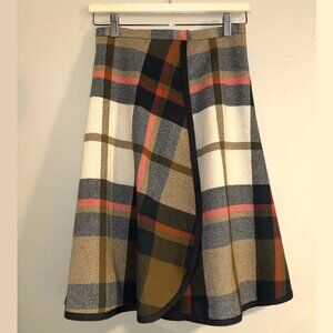 Pendleton Plaid Wool A-Line Wrap Skirt 1950s-1960s | Vintage size 10 | Waist 26"